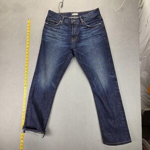 Norman Russell Jeans Mens Selvedge Blue Slim Made in USA Whiskers Fits 32x29